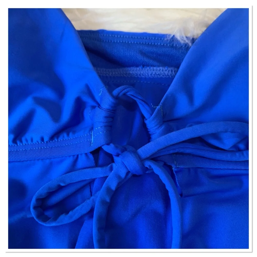 Citrus Flutter Tankini Bikini Swimsuit Blue Size M/L - Picture 4 of 14